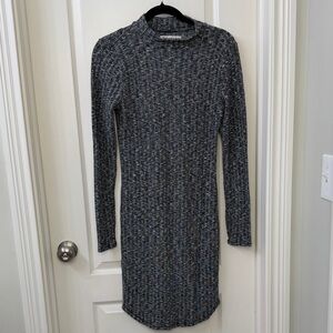 Abercrombie & Fitch Charcoal Knit Long Sleeve Dress